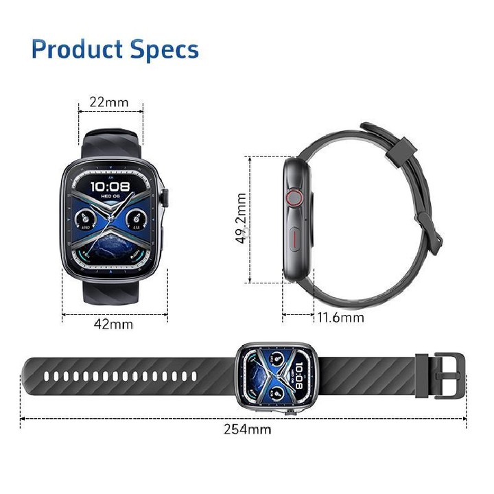GS10 1.95 inch AMOLED Screen Fitness Tracker Smart Watch Support Heart Rate Monitoring(Pink)