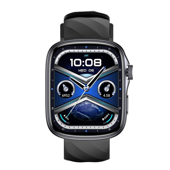 GS10 1.95 inch AMOLED Screen Fitness Tracker Smart Watch Support Heart Rate Monitoring(Black)