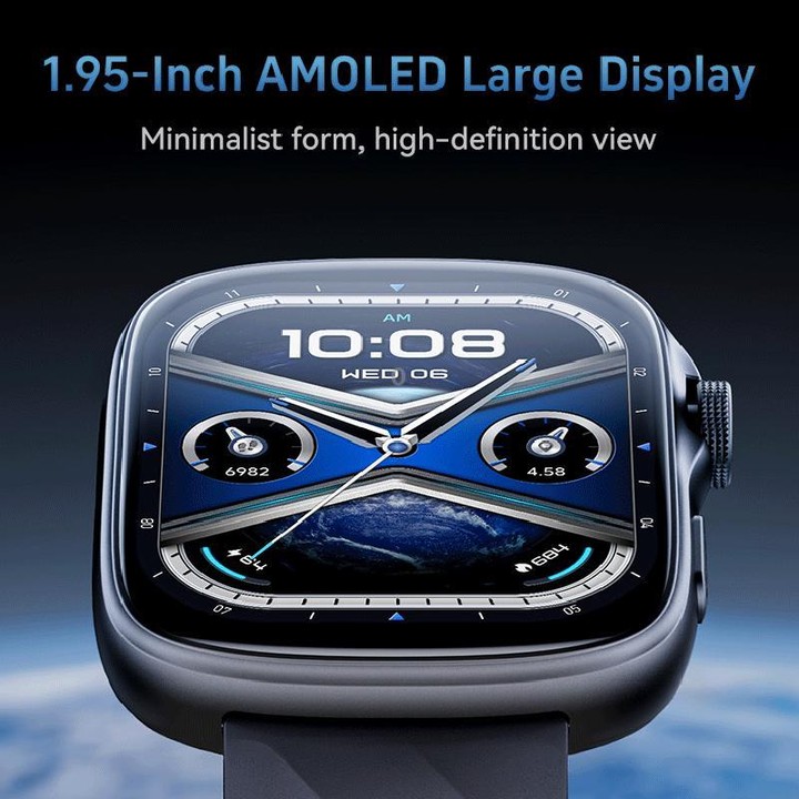 GS10 1.95 inch AMOLED Screen Fitness Tracker Smart Watch Support Heart Rate Monitoring(Silver)
