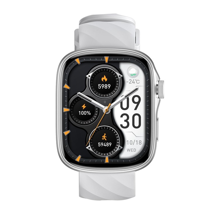 GS10 1.95 inch AMOLED Screen Fitness Tracker Smart Watch Support Heart Rate Monitoring(Silver)