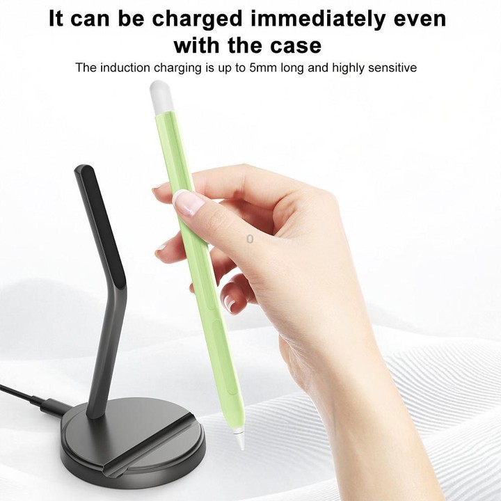 For Apple Pencil 2 Capacitive Stylus Magnetic Wireless Charging Holder(Black)