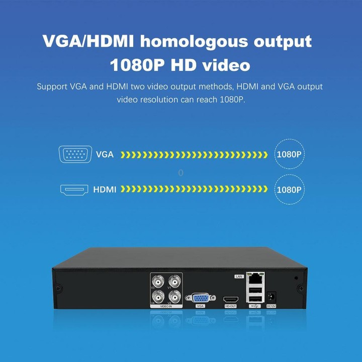 SriHome NVS008-AHD030 2MP HD 4-CH XVR NVR Camera Network Video Recorder Kit(EU Plug)