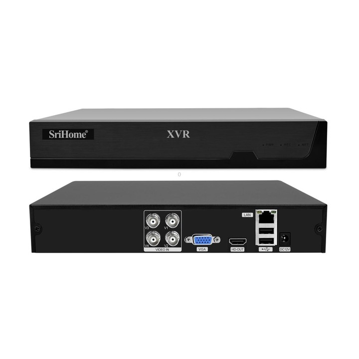 SriHome NVS008-AHD030 2MP HD 4-CH XVR NVR Camera Network Video Recorder Kit(AU Plug)