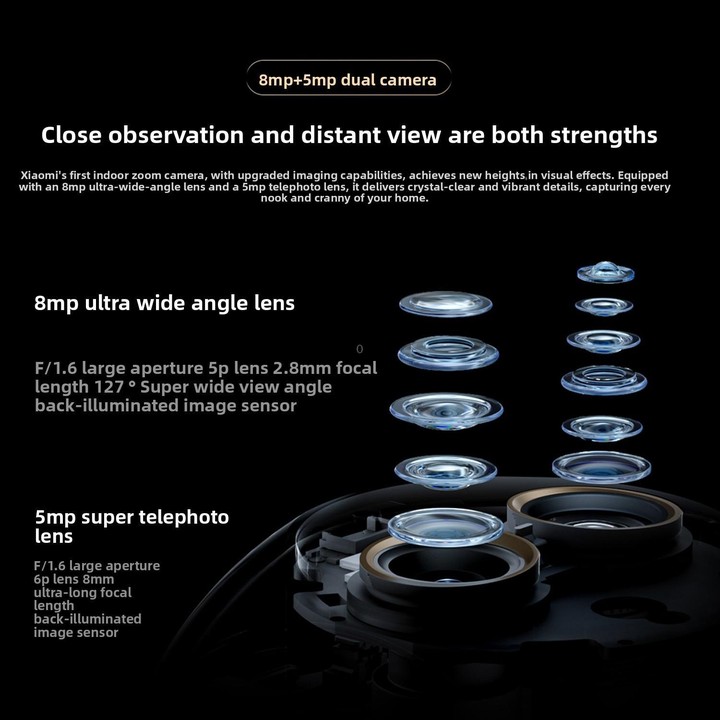 Original Xiaomi Mijia Smart Camera 4 9X Zoom Edition Baby Pet AI Facial Recognition Gesture Call Two-way Voice Camera For Mi Hom