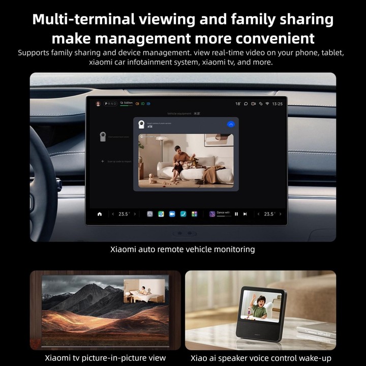 Original Xiaomi Mijia Smart Camera 4 9X Zoom Edition Baby Pet AI Facial Recognition Gesture Call Two-way Voice Camera For Mi Hom