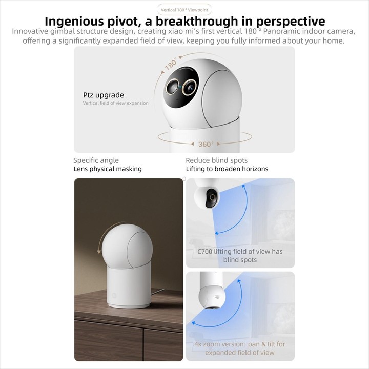 Original Xiaomi Mijia Smart Camera 4 9X Zoom Edition Baby Pet AI Facial Recognition Gesture Call Two-way Voice Camera For Mi Hom