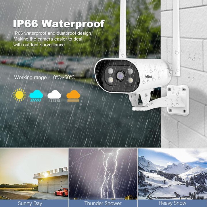 SriHome NVS001-IPC037 2MP HD 4-CH NVR WiFi IP Camera Kit(AU Plug)
