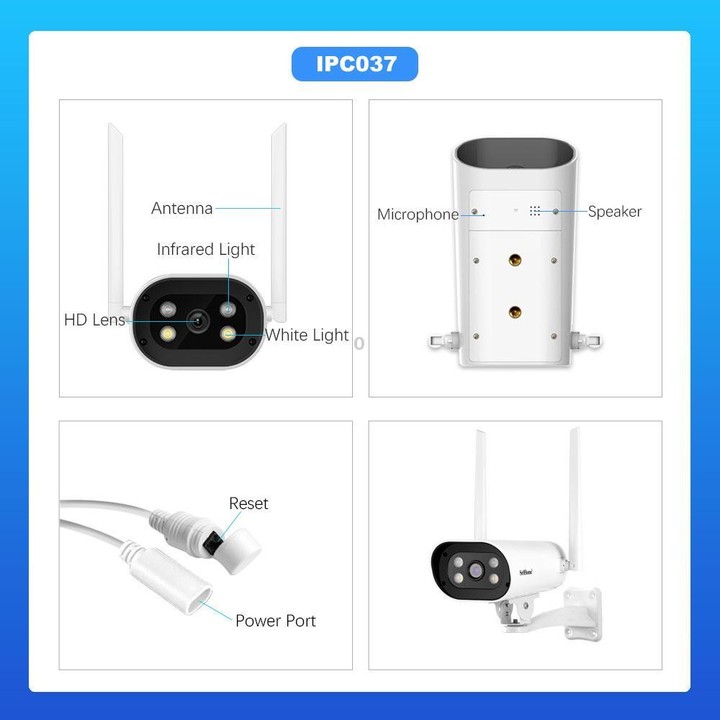 SriHome NVS001-IPC037 2MP HD 4-CH NVR WiFi IP Camera Kit(AU Plug)