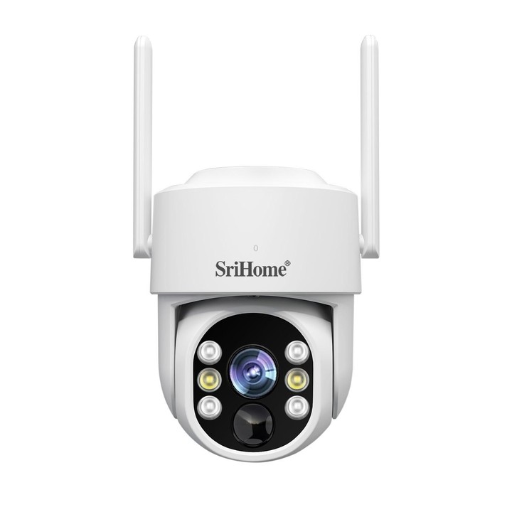 SriHome DH005 4MP 2K Low Power Consumption Wireless Security Camera System with Solar Panel(White)