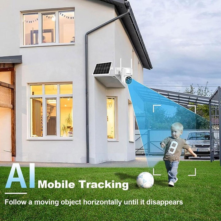 SriHome DH005 4MP 2K Low Power Consumption Wireless Security Camera System with Solar Panel(White)