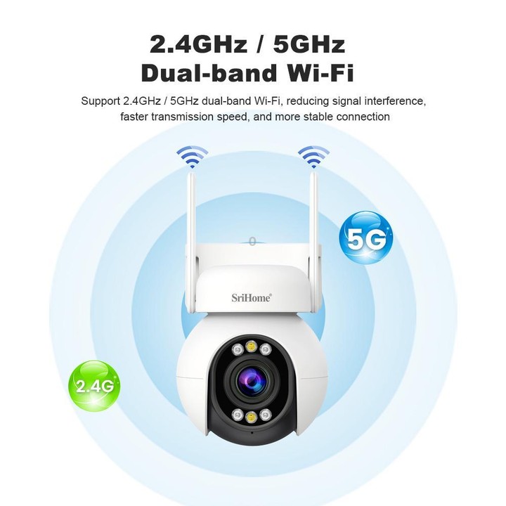Srihome SH051 4MP 5X Optical Zoom PTZ HD Camera(EU Plug)