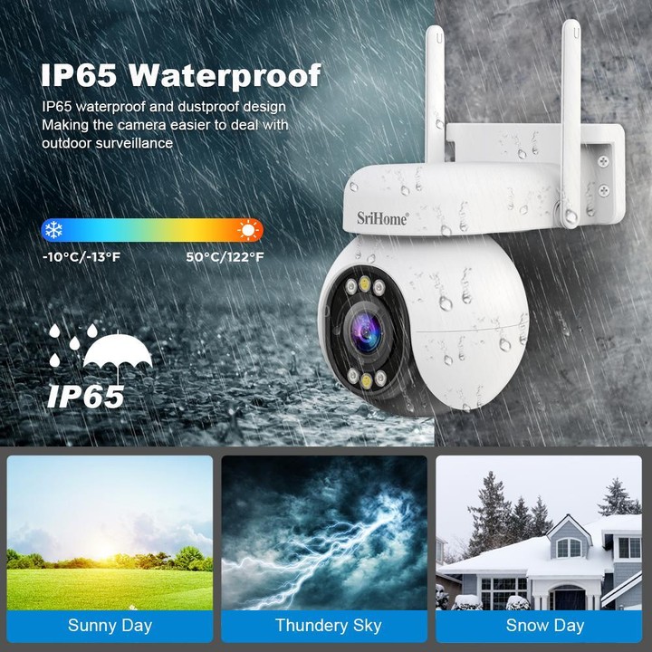 Srihome SH051 4MP 5X Optical Zoom PTZ HD Camera(US Plug)