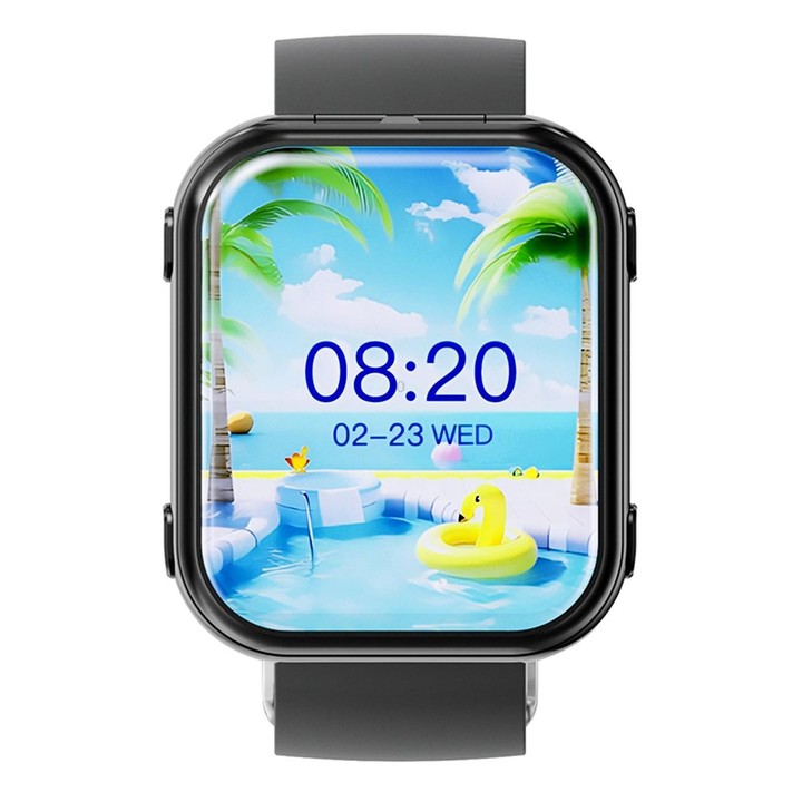 T1 TWS Headphones Smart Watch, 1.8 inch Square Screen, Support Bluetooth Call / Heart Rate(Black)