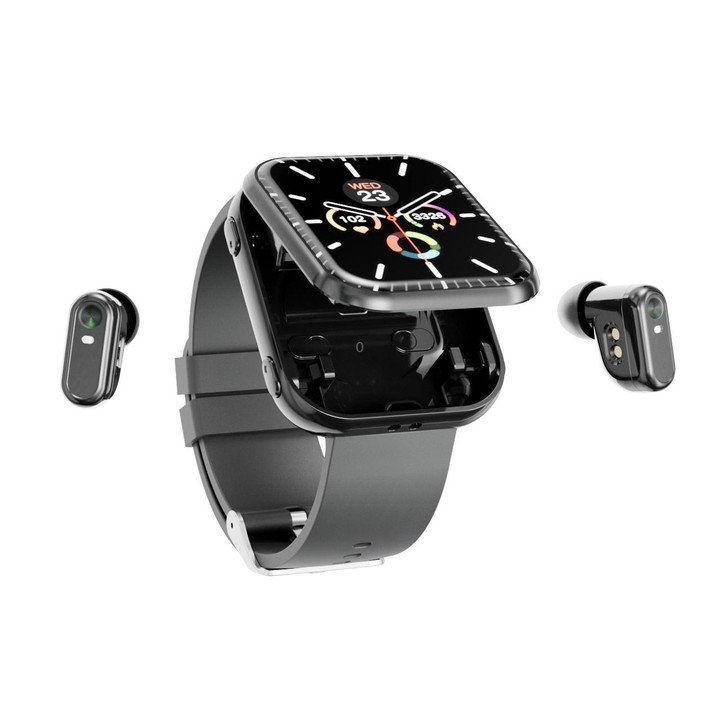 T1 TWS Headphones Smart Watch, 1.8 inch Square Screen, Support Bluetooth Call / Heart Rate(Black)