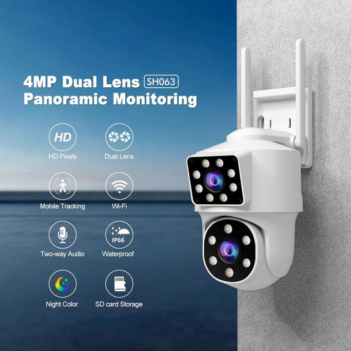 Srihome SH063 4MP Dual Lens Panoramic Surveillance HD Camera(EU Plug)