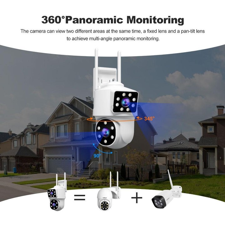 Srihome SH063 4MP Dual Lens Panoramic Surveillance HD Camera(US Plug)