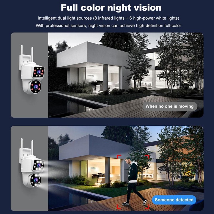 Srihome SH063 4MP Dual Lens Panoramic Surveillance HD Camera(US Plug)