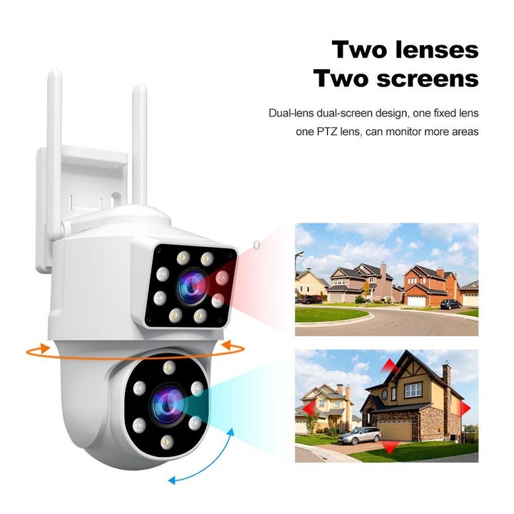 Srihome SH063 4MP Dual Lens Panoramic Surveillance HD Camera(US Plug)