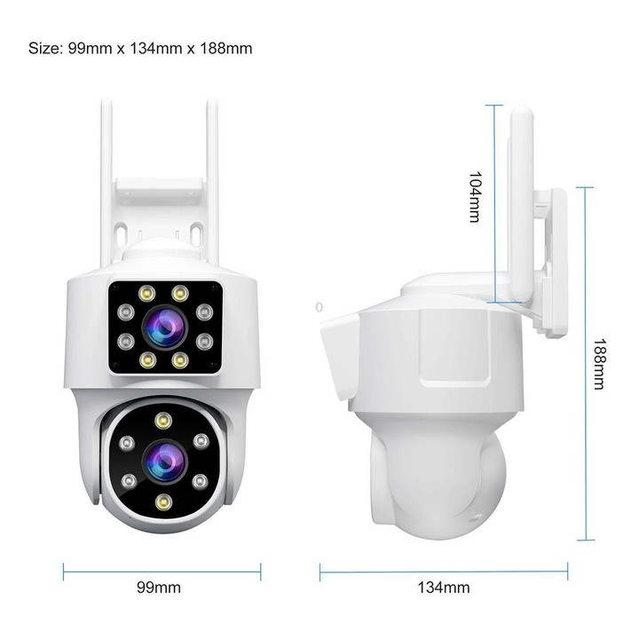 Srihome SH063 4MP Dual Lens Panoramic Surveillance HD Camera(US Plug)