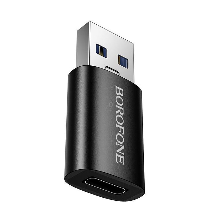 Borofone BV26B USB Male to Type-C Female USB3.0 Adapter(Black)