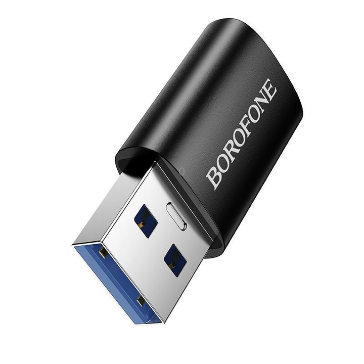 Borofone BV26B USB Male to Type-C Female USB3.0 Adapter(Black)