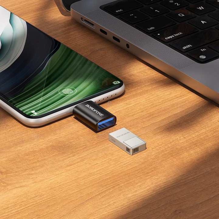 Borofone BV26C Type-C Male to USB3.0 Female OTG Adapter(Black)