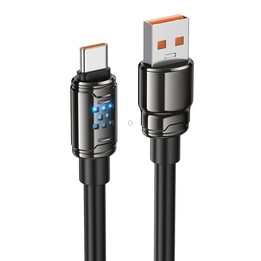 hoco U143 Joy LED 5A USB to Type-C Fast Charging Data Cable, Length: 1.2m(Black)