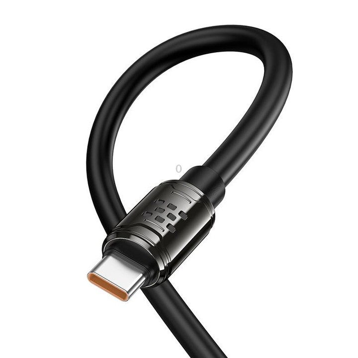 hoco U143 Joy LED 5A USB to Type-C Fast Charging Data Cable, Length: 1.2m(Black)