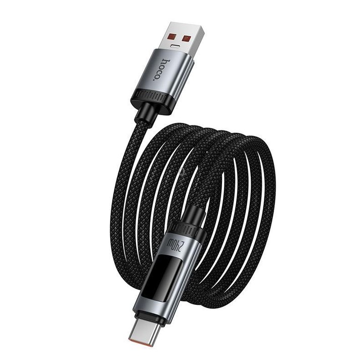hoco U148 Lord 100W Digital Display USB to Type-C Fast Charging Data Cable, Length: 1.2m(Black)