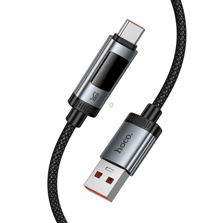hoco U148 Lord 100W Digital Display USB to Type-C Fast Charging Data Cable, Length: 1.2m(Black)
