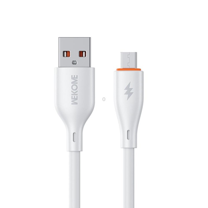 WK WDC-116m 12W USB to Micro USB Fast Charging Data Cable, Length: 1m(White)
