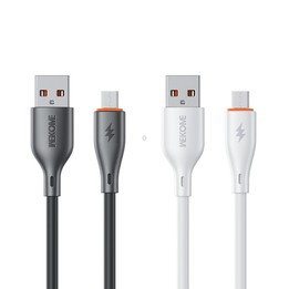 WK WDC-116m 12W USB to Micro USB Fast Charging Data Cable, Length: 1m(White)