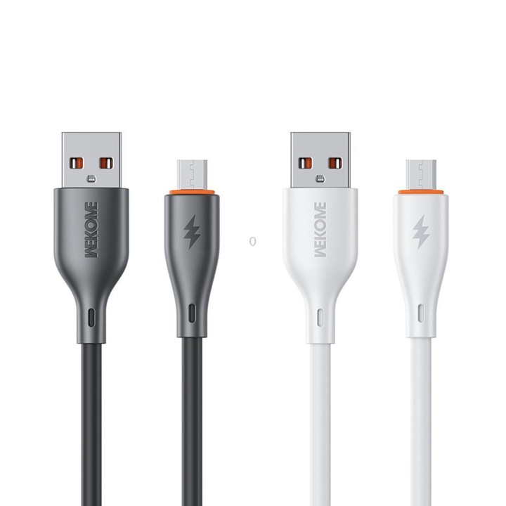 WK WDC-116m 12W USB to Micro USB Fast Charging Data Cable, Length: 1m(White)