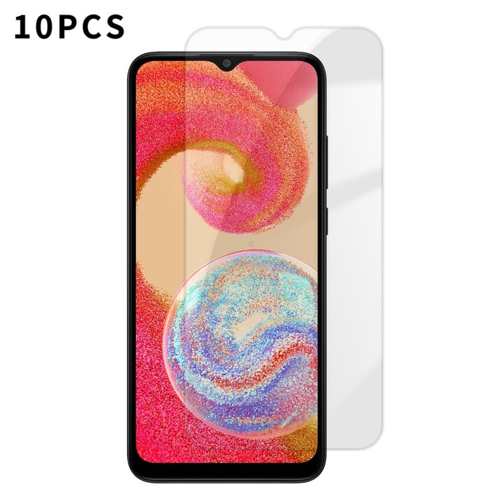 For Galaxy A04e Kalebol 10pcs High-Aluminum Semi-Screen Anti-Fingerprint HD Tempered Glass Film