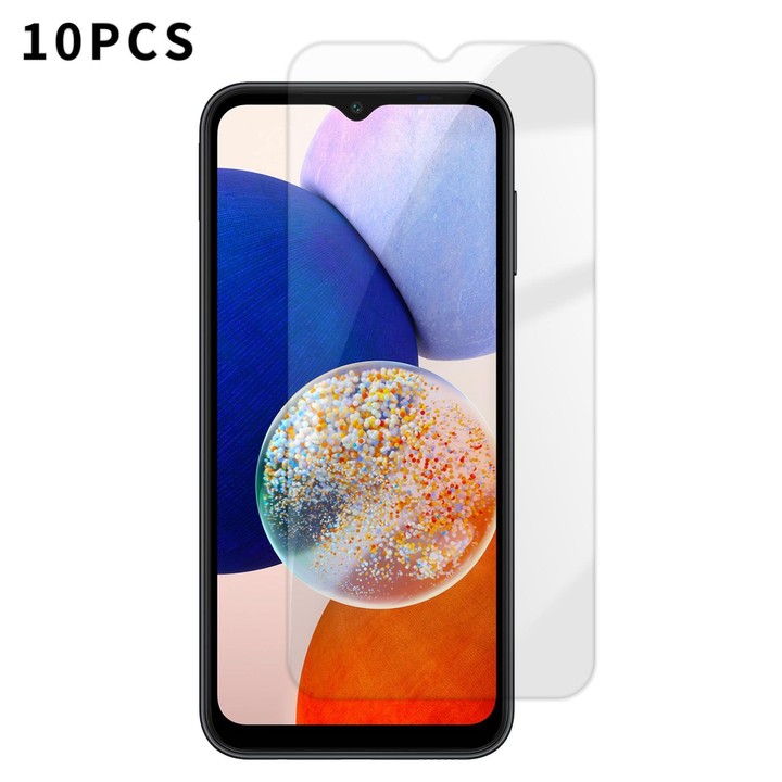 For Galaxy A14 5G Kalebol 10pcs High-Aluminum Semi-Screen Anti-Fingerprint HD Tempered Glass Film