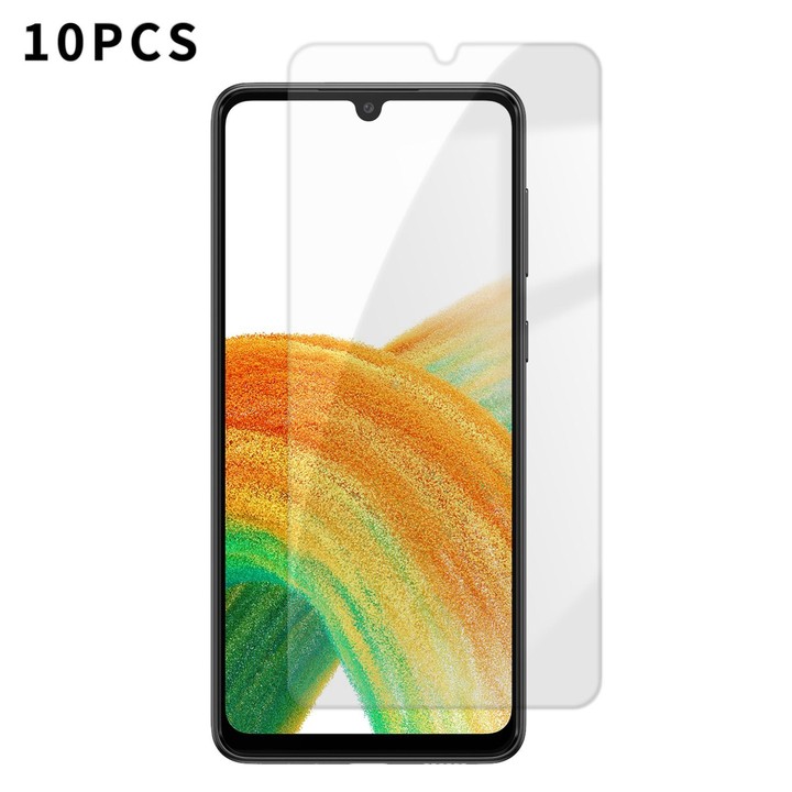 For Galaxy A33 5G Kalebol 10pcs High-Aluminum Semi-Screen Anti-Fingerprint HD Tempered Glass Film