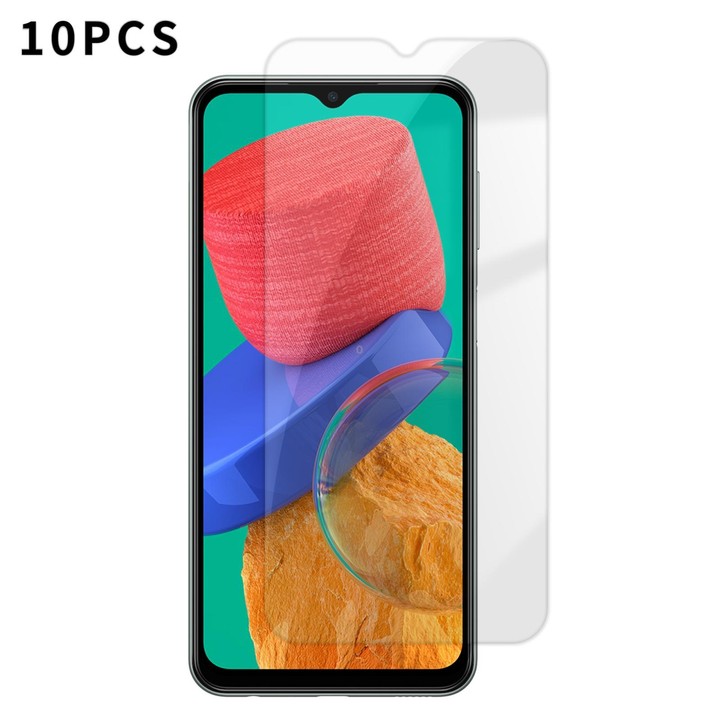 For Galaxy M33 5G Kalebol 10pcs High-Aluminum Semi-Screen Anti-Fingerprint HD Tempered Glass Film