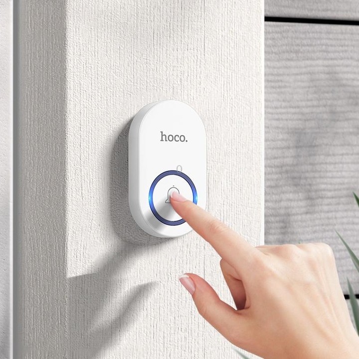 hoco HI25 Home Low-Power Wireless Doorbell, Plug Type:EU Plug(White)
