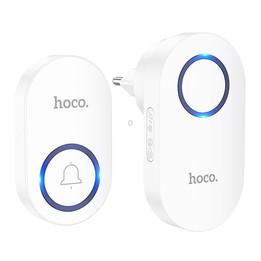 hoco HI25 Home Low-Power Wireless Doorbell, Plug Type:EU Plug(White)