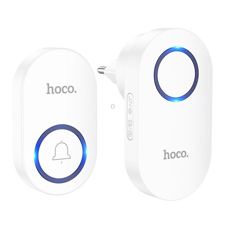 hoco HI25 Home Low-Power Wireless Doorbell, Plug Type:EU Plug(White)
