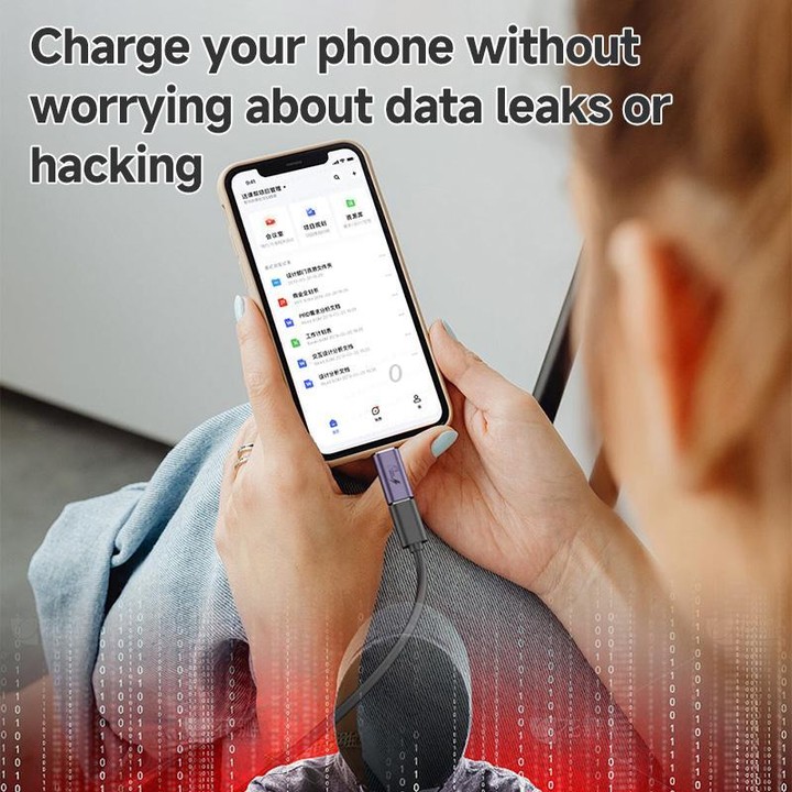 USB Charging Data Protection Blocker, Port:Type-C Male to USB-A Female(Blue Gray)