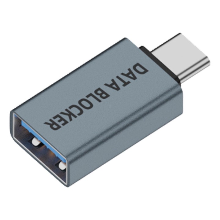USB Charging Data Protection Blocker, Port:Type-C Male to USB-A Female(Blue Gray)