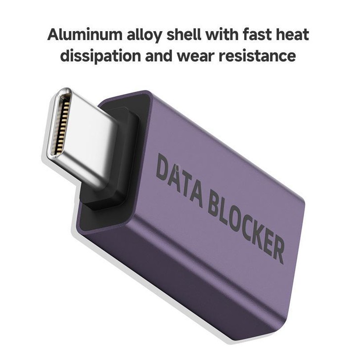 USB Charging Data Protection Blocker, Port:Type-C Male to USB-A Female(Silver)