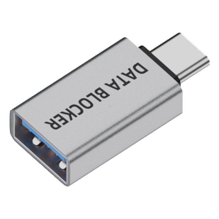 USB Charging Data Protection Blocker, Port:Type-C Male to USB-A Female(Silver)