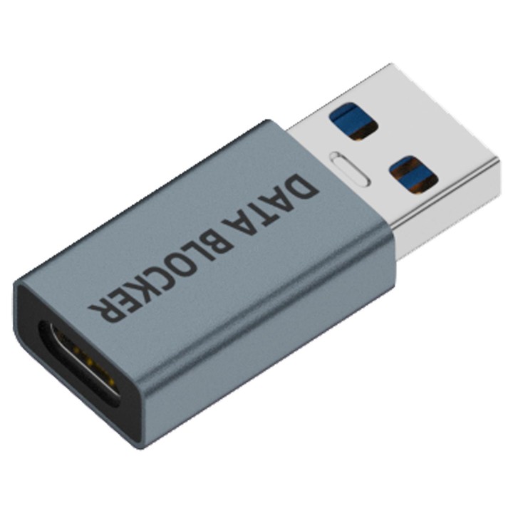 USB Charging Data Protection Blocker, Port:Type-C Male to USB-A Male(Blue Gray)