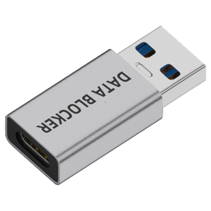 USB Charging Data Protection Blocker, Port:Type-C Male to USB-A Male(Silver)