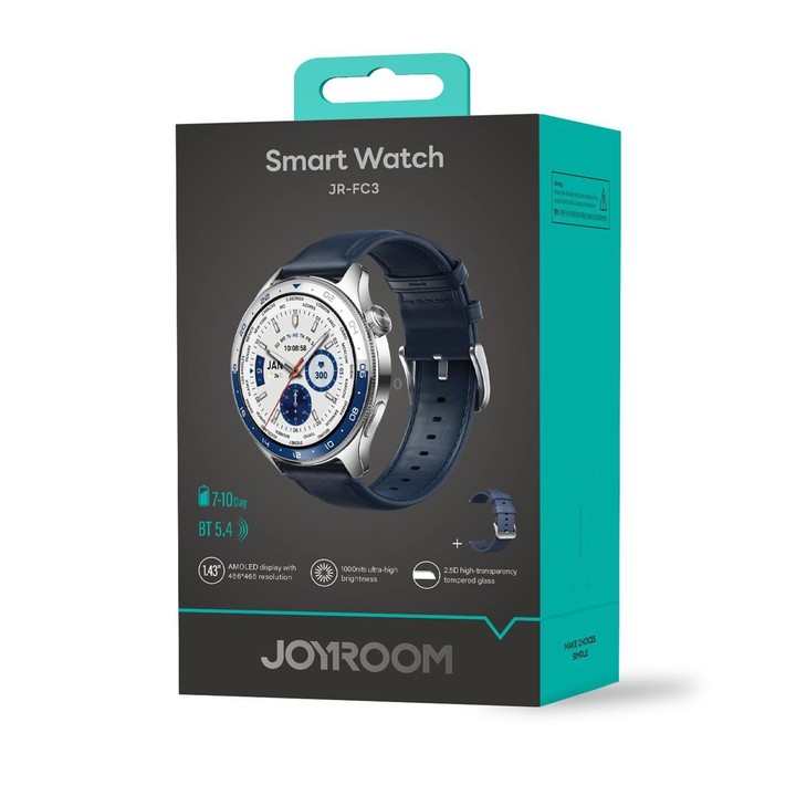 JOYROOM Classic Series JR-FC3 Bluetooth Call Smart Watch Supports Heart Rate Monitoring(Black)