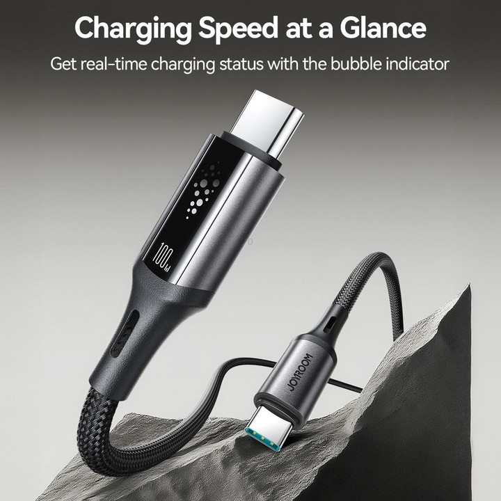 JOYROOM S-A60 StarTalk Series 100W Type-C to Type-C Fast Charging Data Cable, Length: 1.2m(Black)