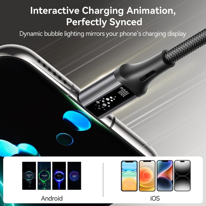 JOYROOM S-A60 StarTalk Series 100W Type-C to Type-C Fast Charging Data Cable, Length: 1.2m(Black)