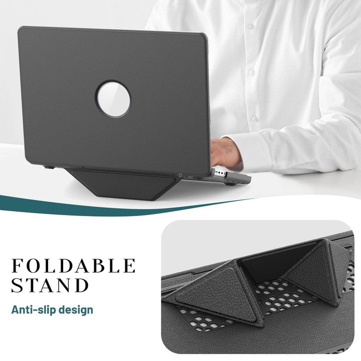 For MacBook Pro 14 inch A3185 / A3401 Business Pro Magnetic Holder Laptop Protective Case(Grey)